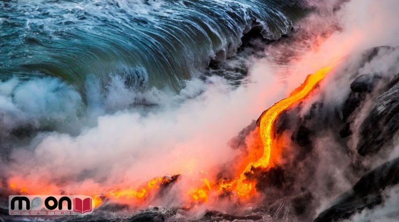 گدازه های آتشفشانی دریاچه Hawaii